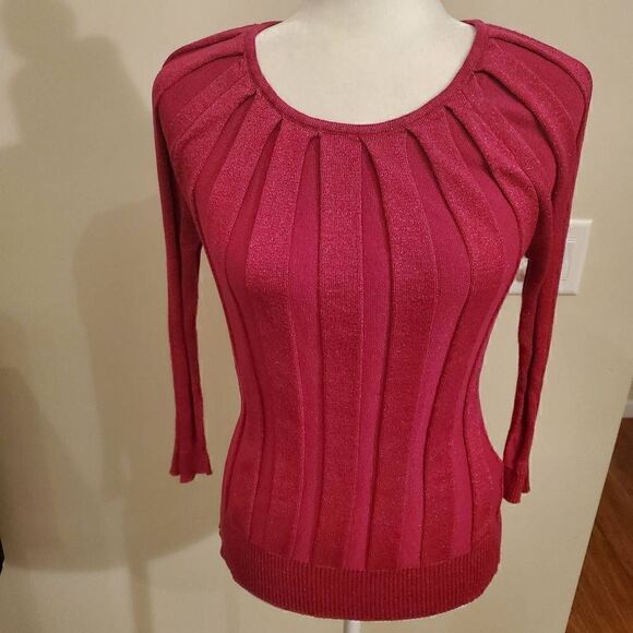 No Brand Tops - Joseph A. Sparkly Pink Stretchy Vintage Top M